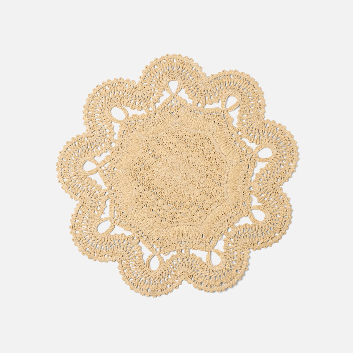 Belladonna Natural Round Medallion Placemat Faux Rattan Pack/4