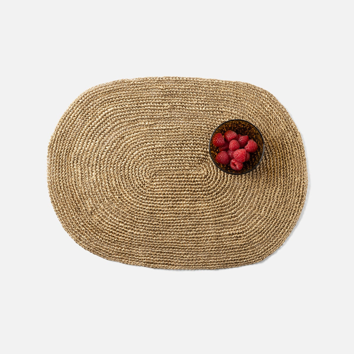 Emmy Gold Crochet Oval Placemat Abaca Pack/4