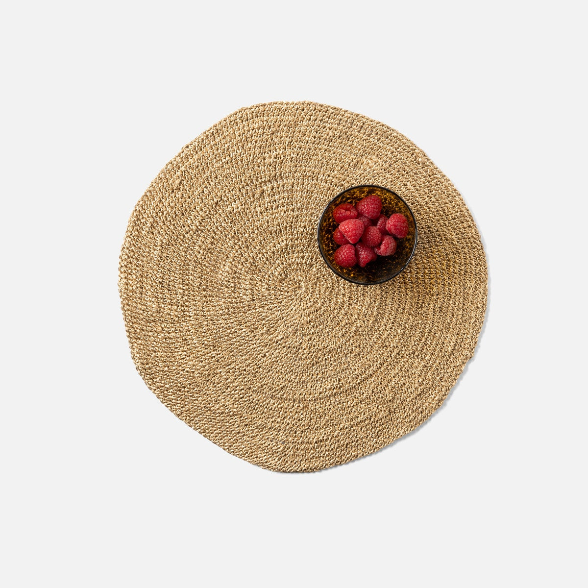 Emmy Gold Crochet Round Placemat Abaca Pack/4