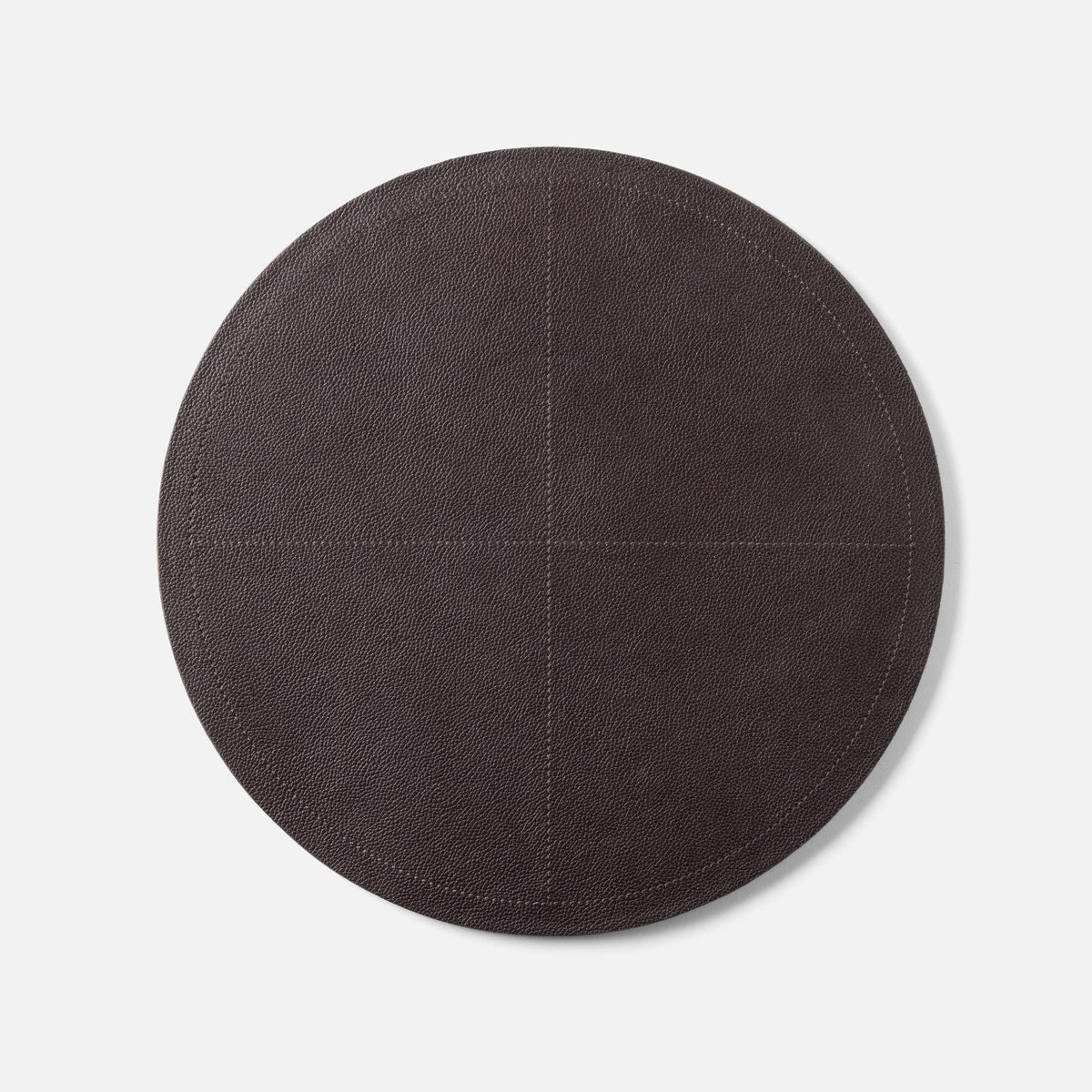 Evan Aubergine Round Placemat Full Grain Leather Pack/2