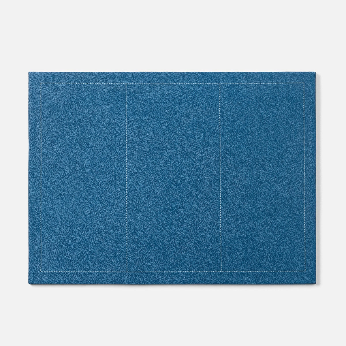 Evan Peacock Blue Rectangular Placemat Full Grain Leather Pack/2