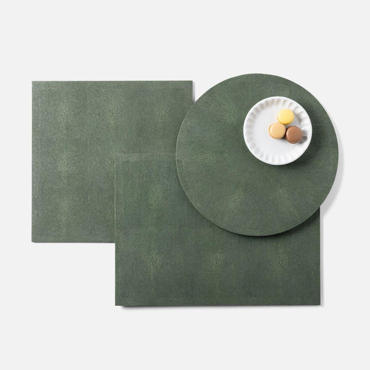 Henry Juniper Rectangular Placemat Realistic Faux Shagreen Pack/2