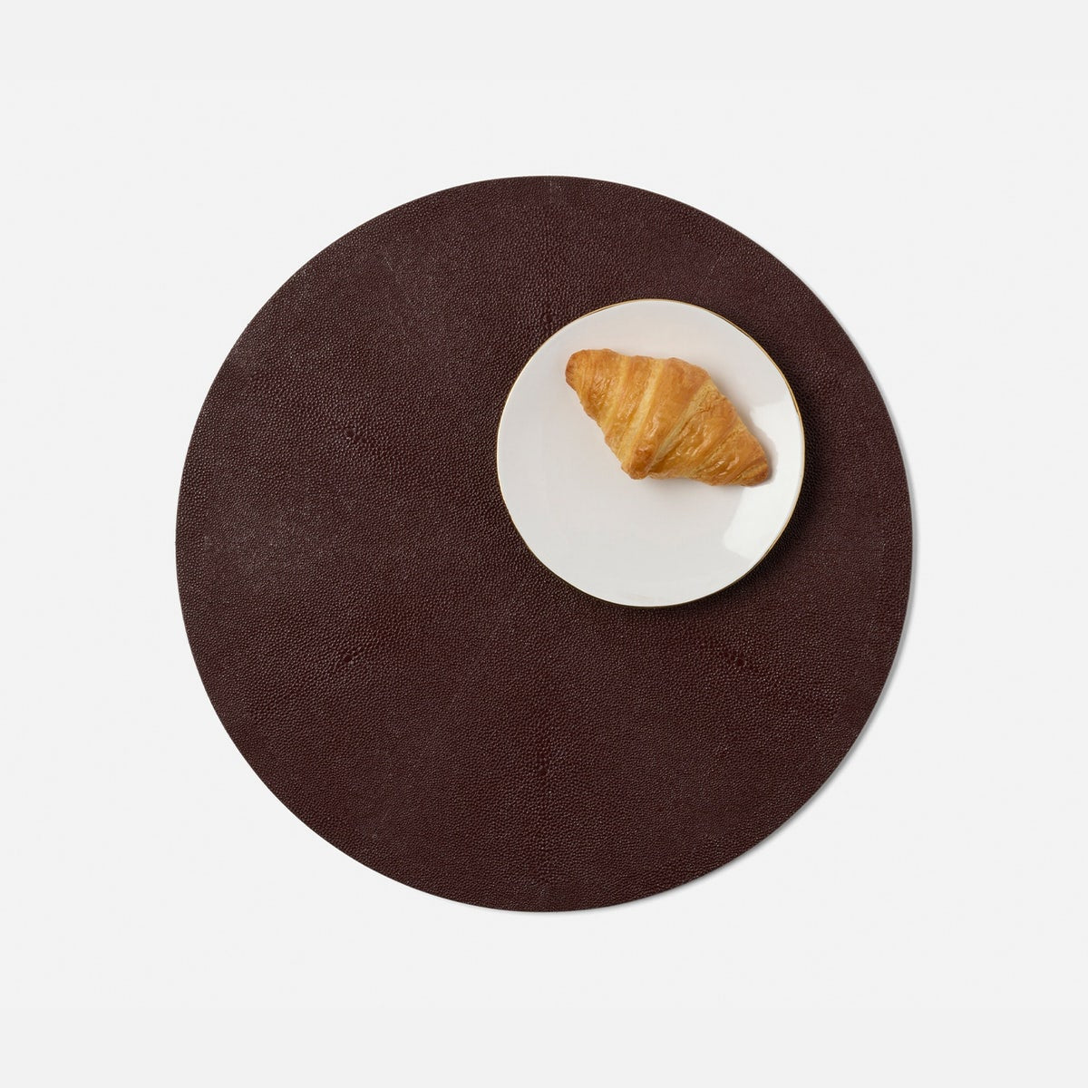 Henry Oxblood Round Placemat Realistic Faux Shagreen Pack/2