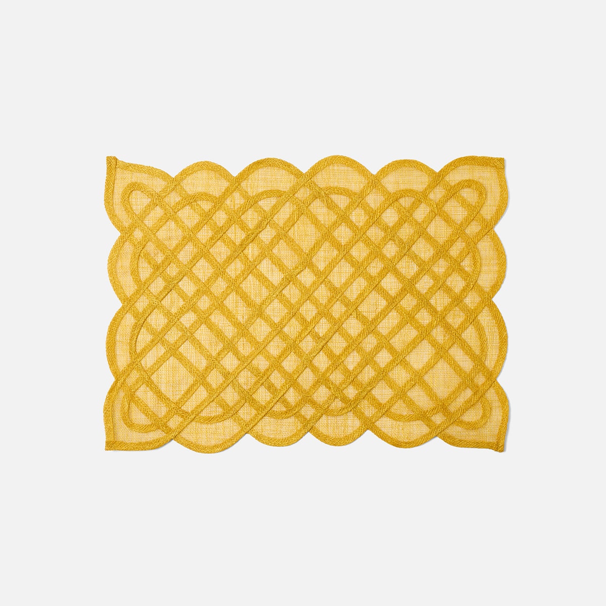 Ines Lemon Woven Rectangular Placemat Abaca Pack/4