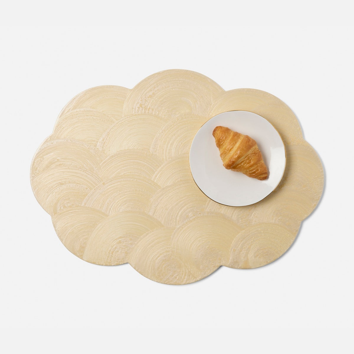 Josephine Ivory Oval Placemat Spiral Burl Resin Pack/2