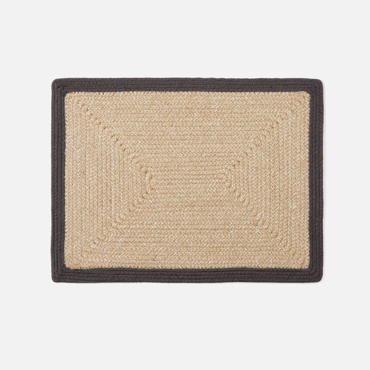Shia Dark Gray Rectangular Placemat Jute/Cotton Mix Pack/4
