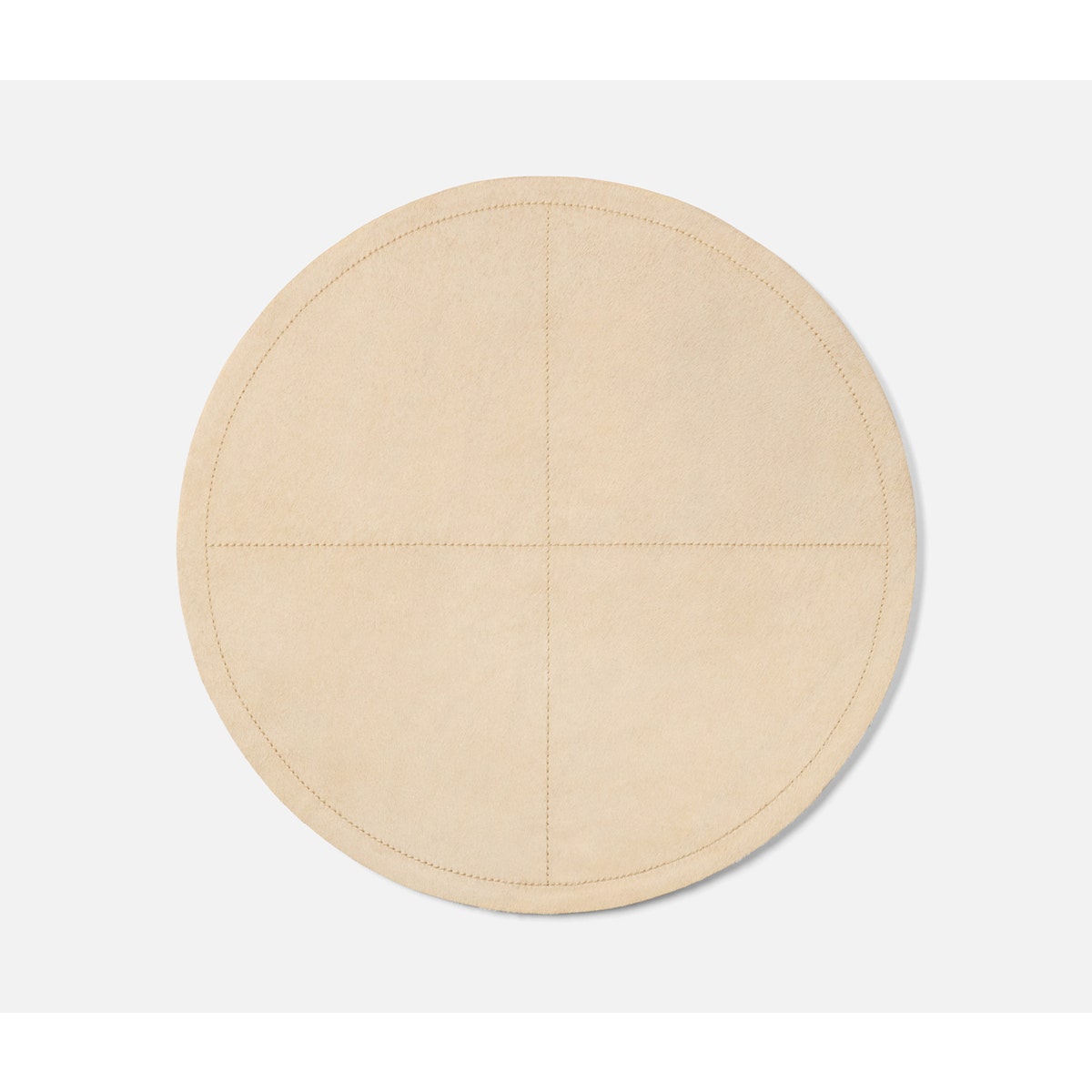 Tanner Beige Round Placemat Hair-On-Hide Pack/2