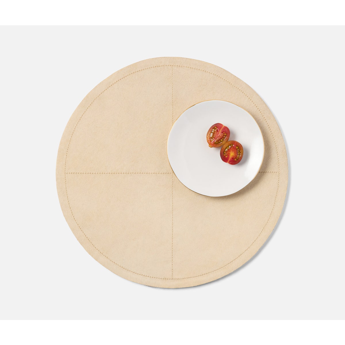 Tanner Beige Round Placemat Hair-On-Hide Pack/2