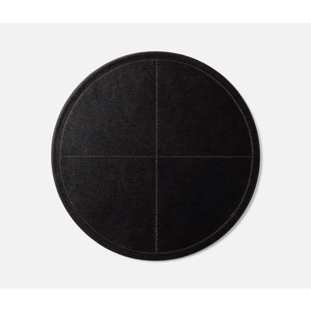 Tanner Dark Brown Round Placemat Hair-On-Hide Pack/2