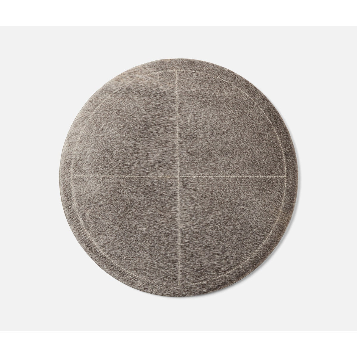 Tanner Gray Round Placemat Hair-On-Hide Pack/2