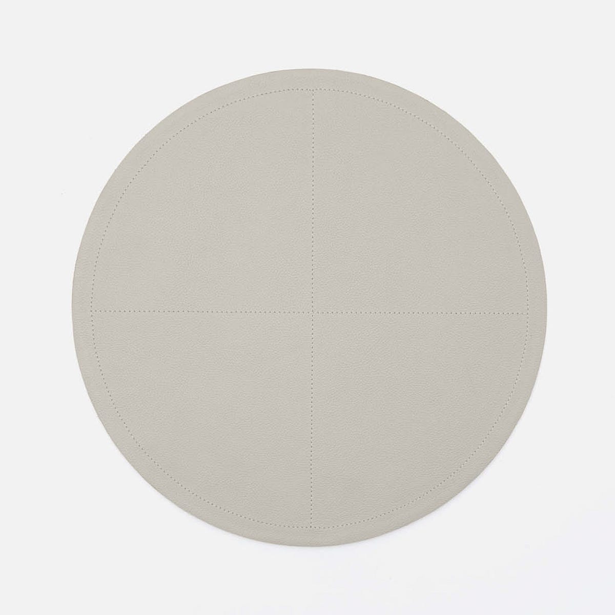 Evan Light Gray Round Placemat Full Grain Leather Pack/2