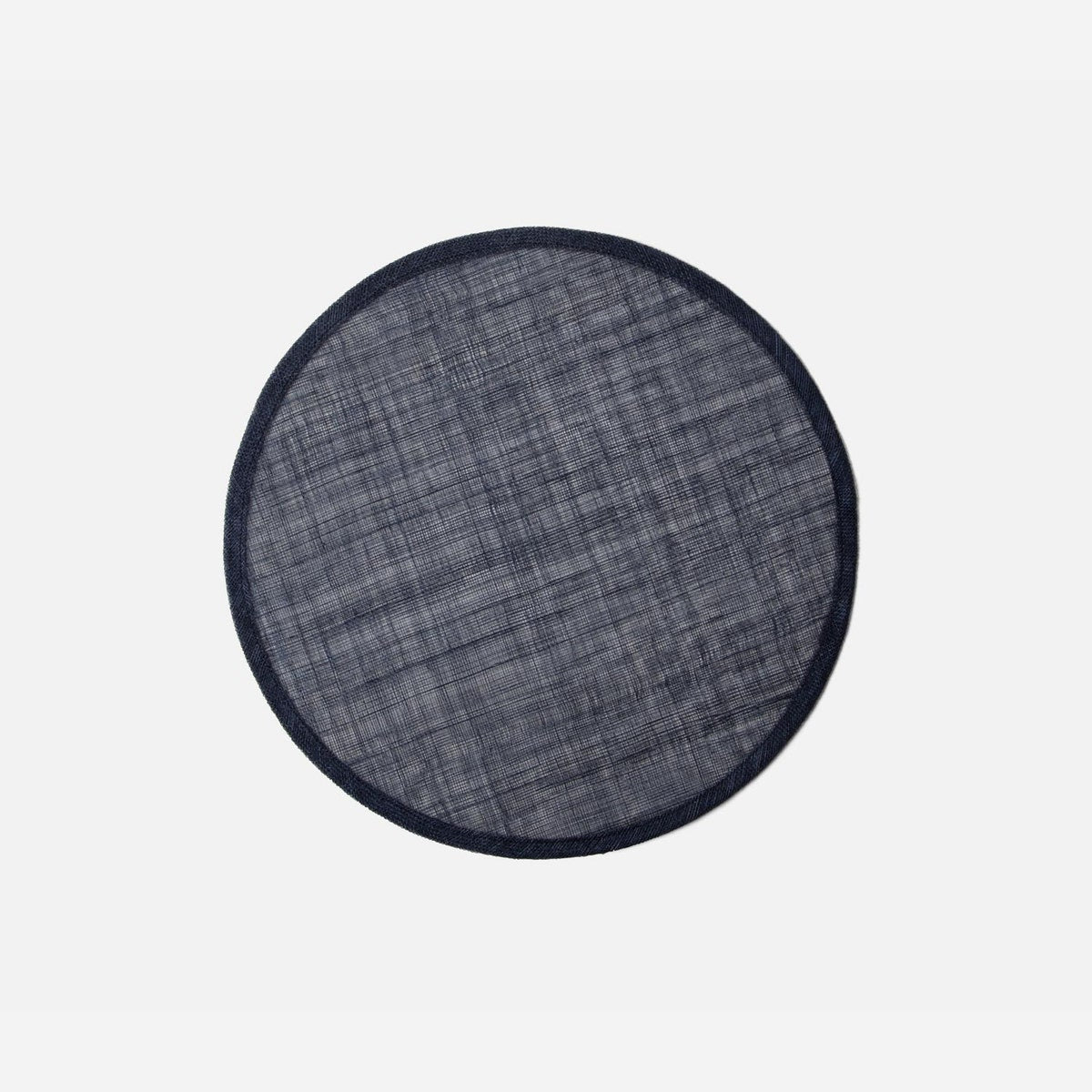 June Dark Navy Round Placemat Abaca Pack/4