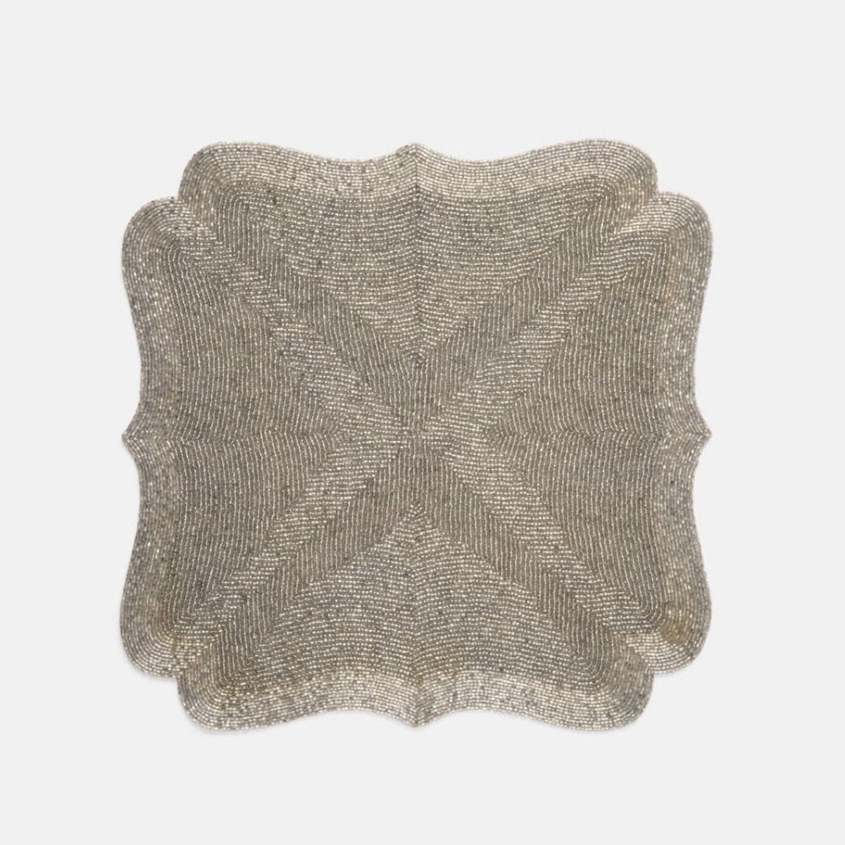 Noelle Silver Square Placemat Glass Beads Pack/2