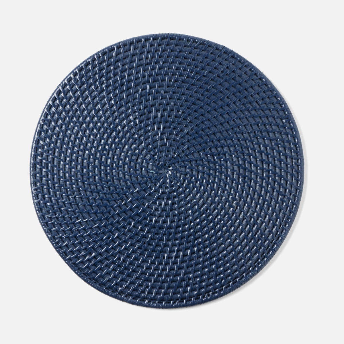 Brianne Polished Navy Round Placemat Rattan Pack/4