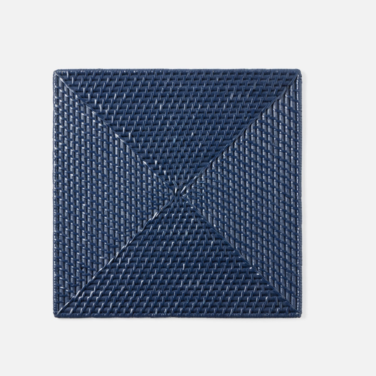 Brianne Polished Navy Square Placemat Rattan Pack/4