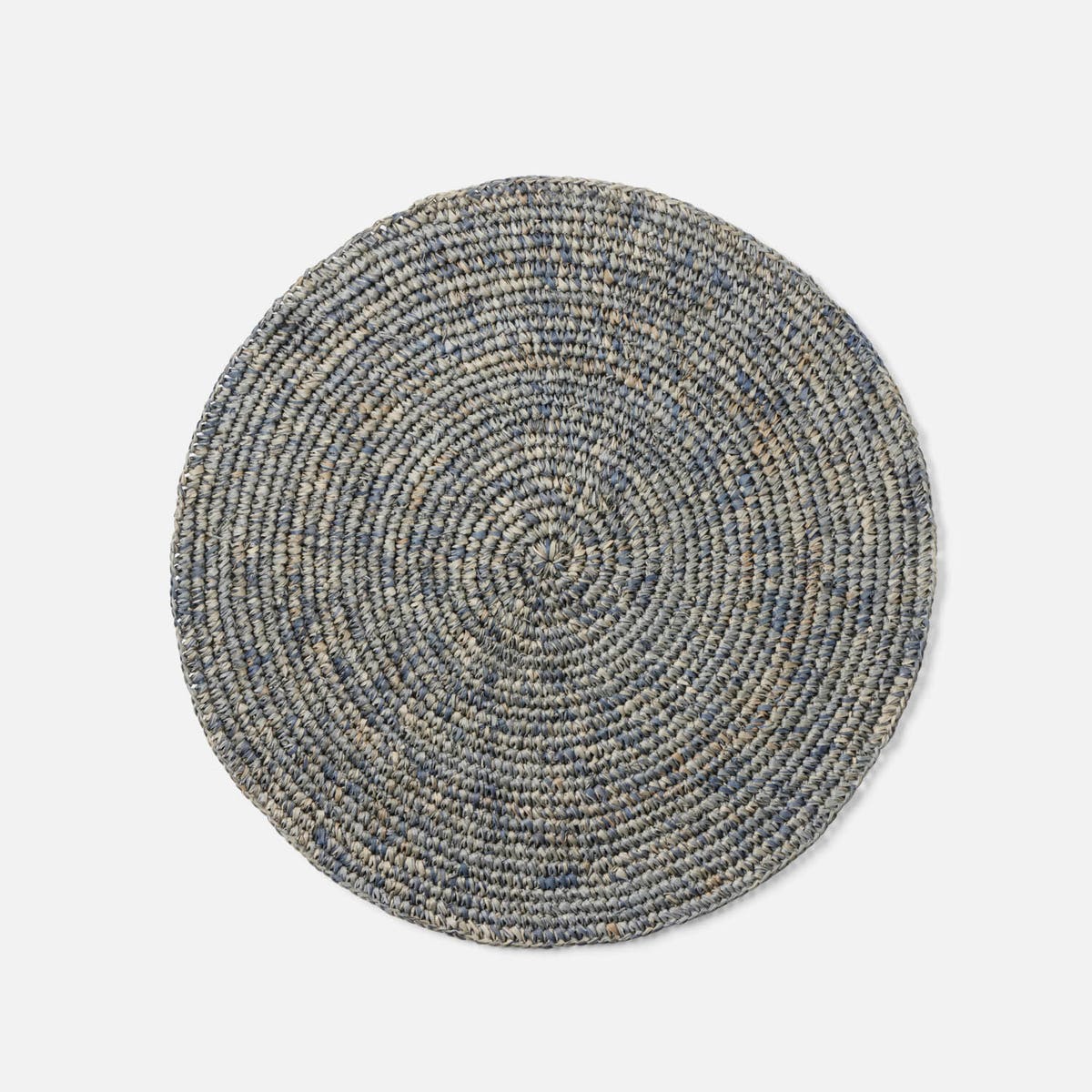 Emmy Dark Gray Crochet Round Placemat Raffia Pack/4