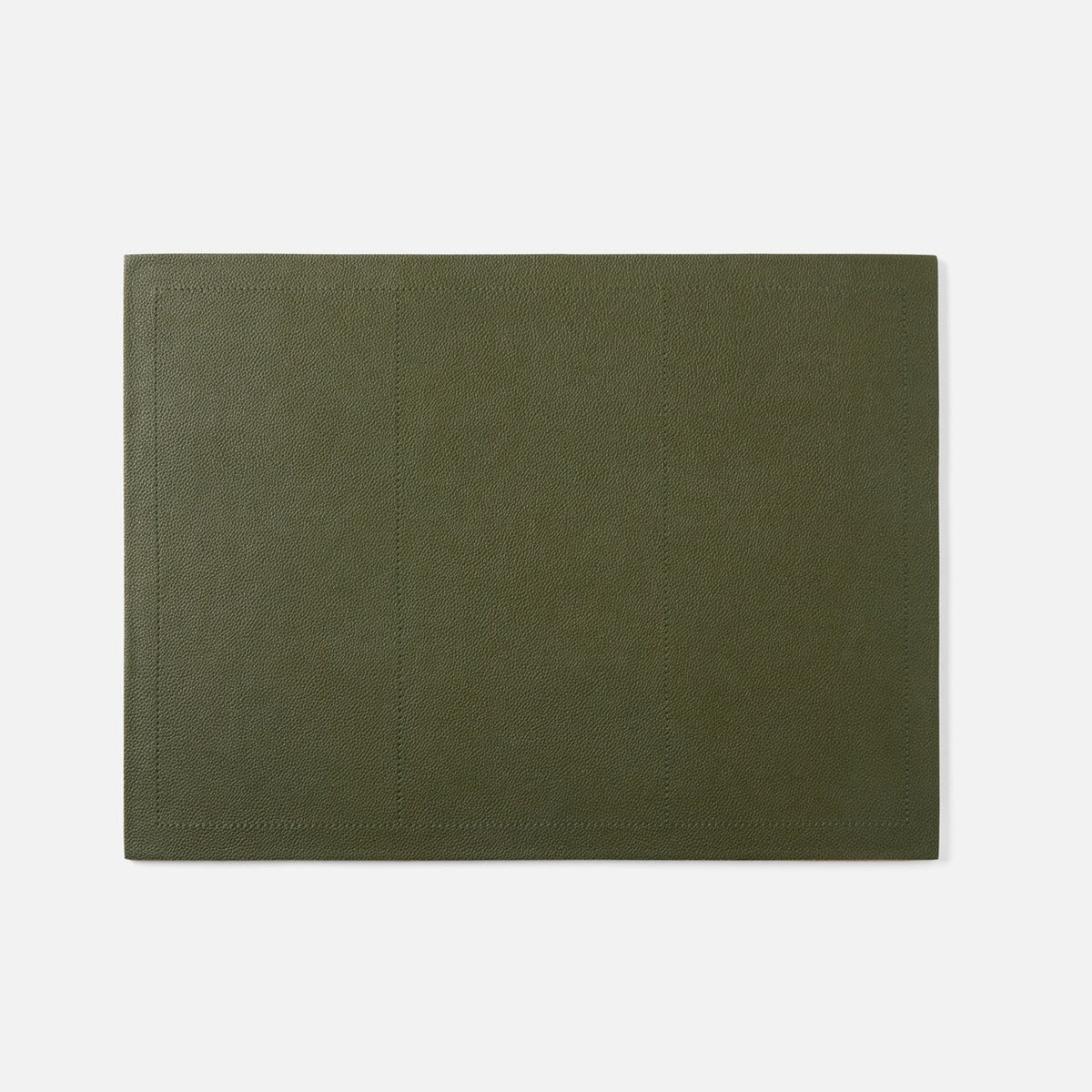 Evan Forest Green Rectangular Placemat Full Grain Leather Pack/2