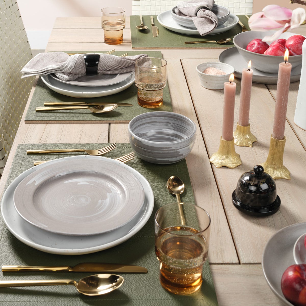 Evan Forest Green Rectangular Placemat Full Grain Leather Pack/2