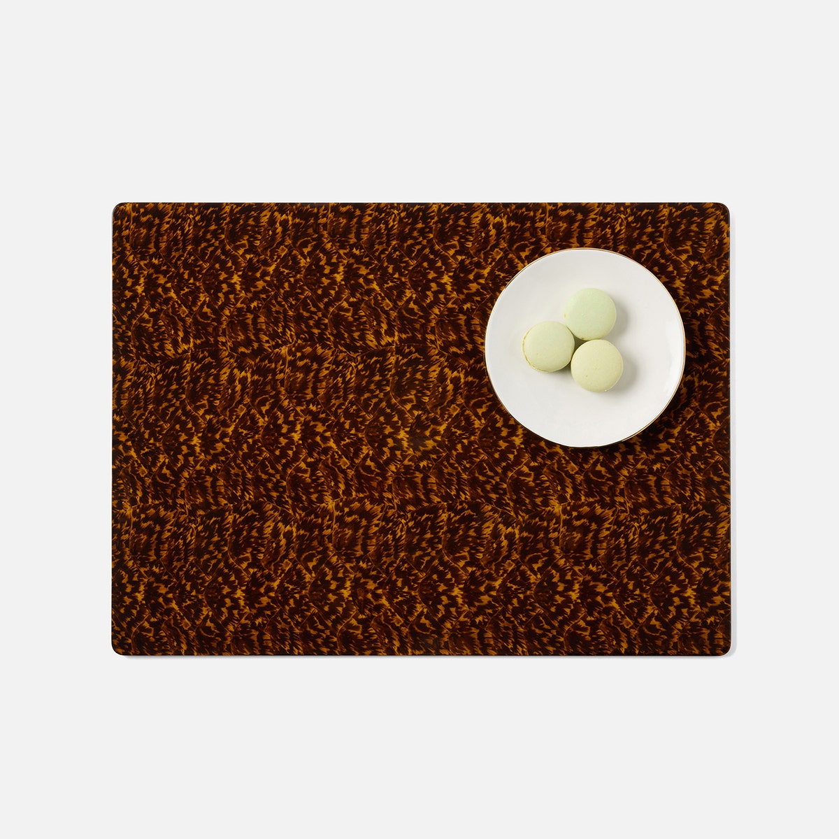Hartley High-Gloss Rectangular Placemat Faux Tortoise Pack/2