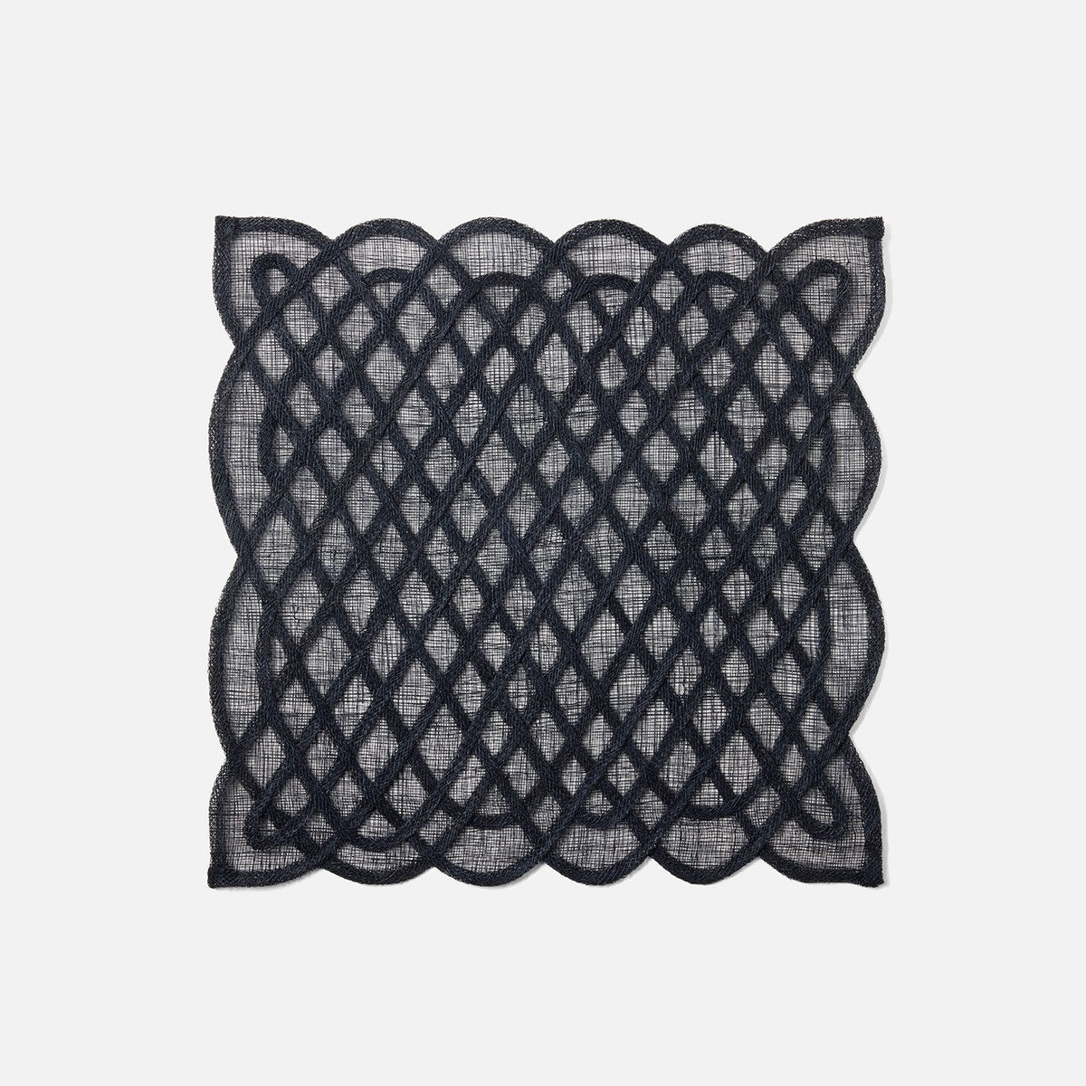 Ines Navy Woven Square Placemat Abaca Pack/4