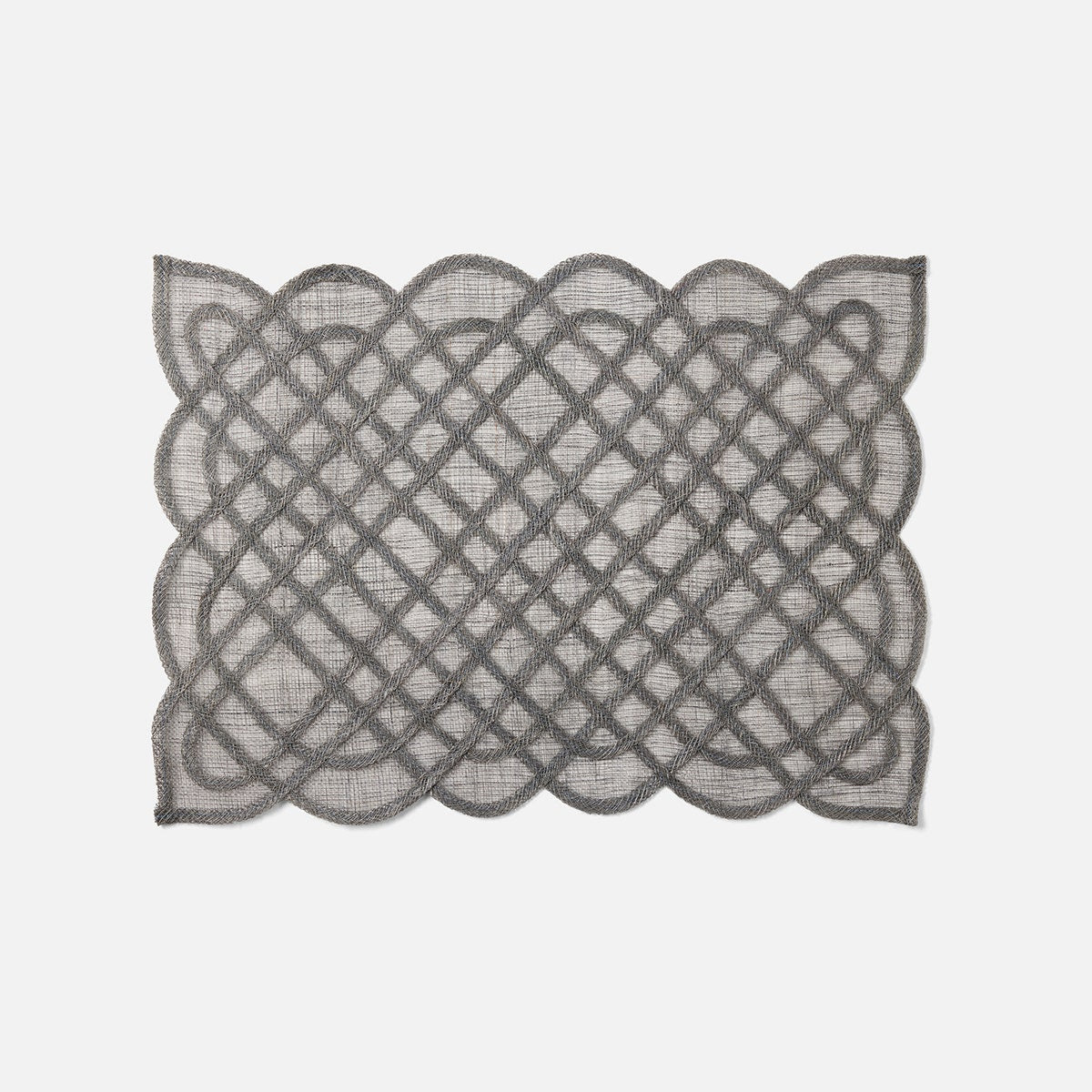 Ines Titanium Woven Rectangular Placemat Abaca Pack/4
