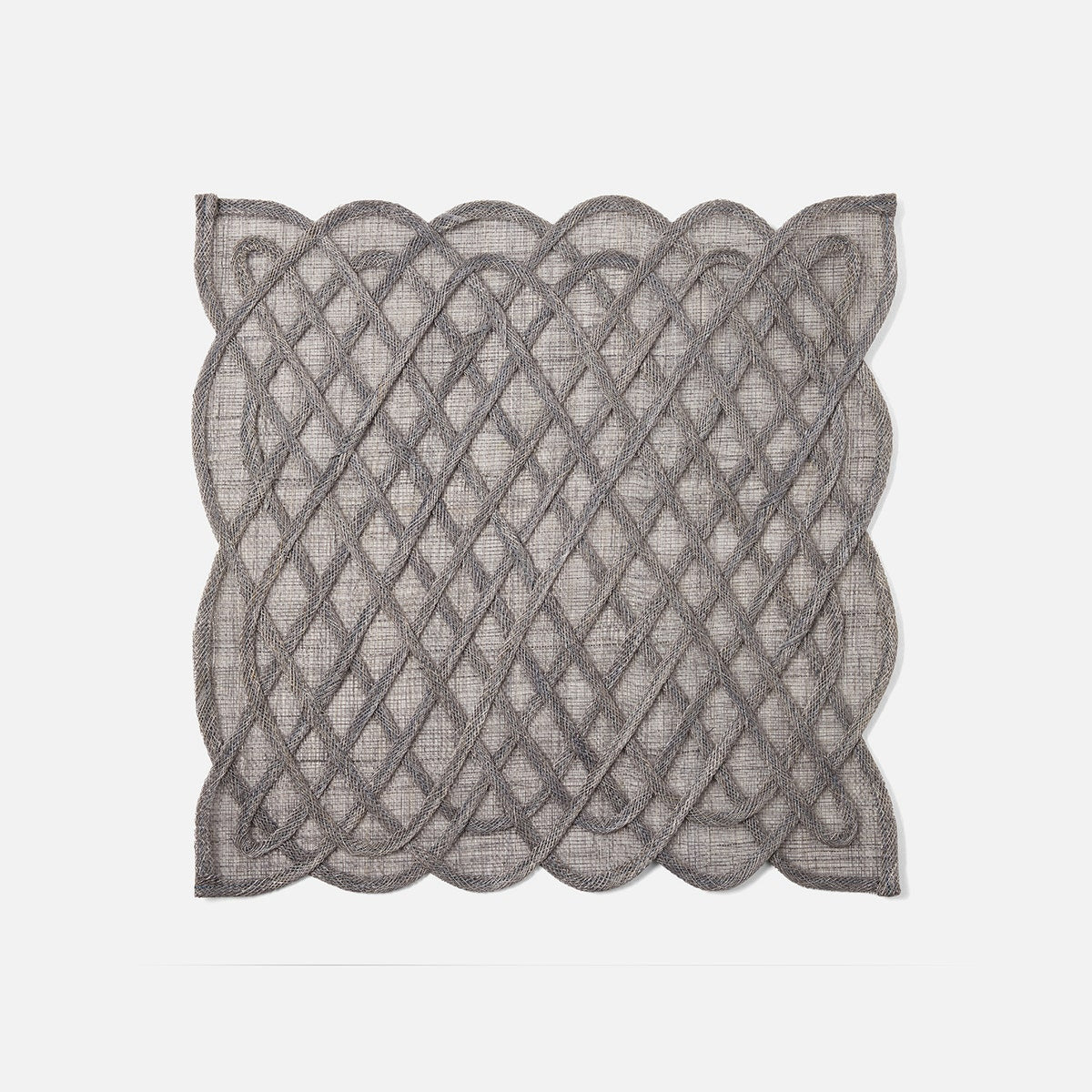 Ines Titanium Woven Square Placemat Abaca Pack/4