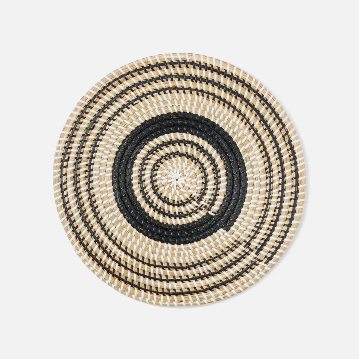 Odelia Black/Natural Round Placemat Seagrass Pack/4