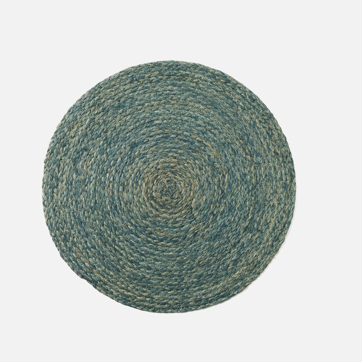Zoey Teal Round Placemat Raffia Pack/4