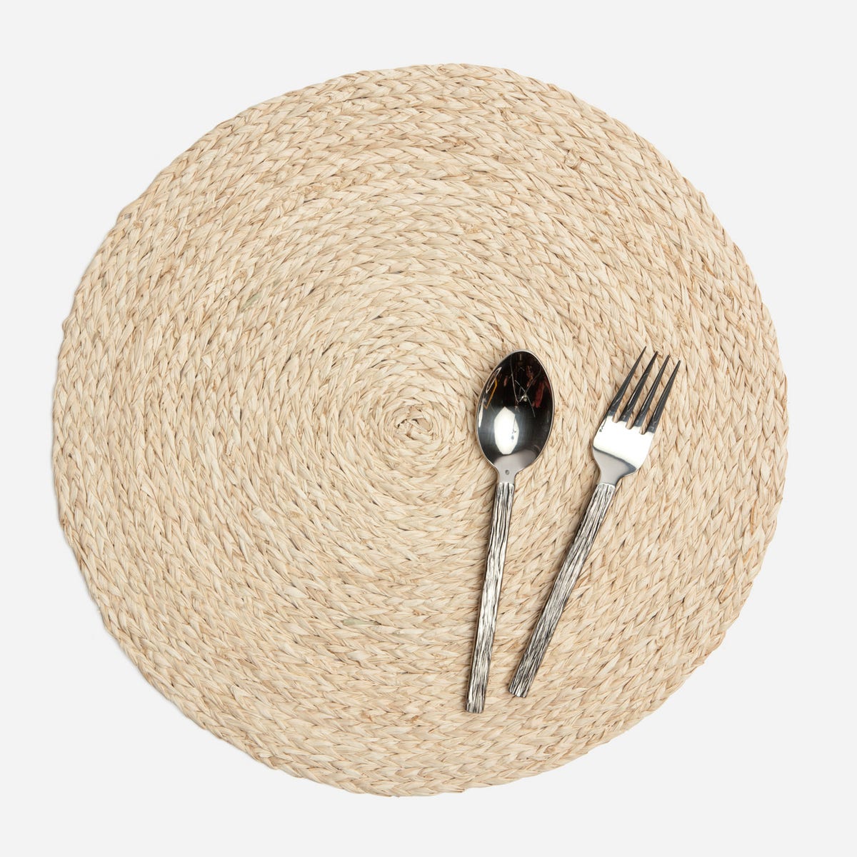 Zoey Bleached Round Placemat Raffia Pack/4