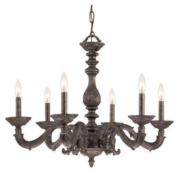 Paris Market 6 Light Bronze Chandelier-Crystorama Lighting Company-CRYSTO-5126-AW-ChandeliersWhite-1-France and Son