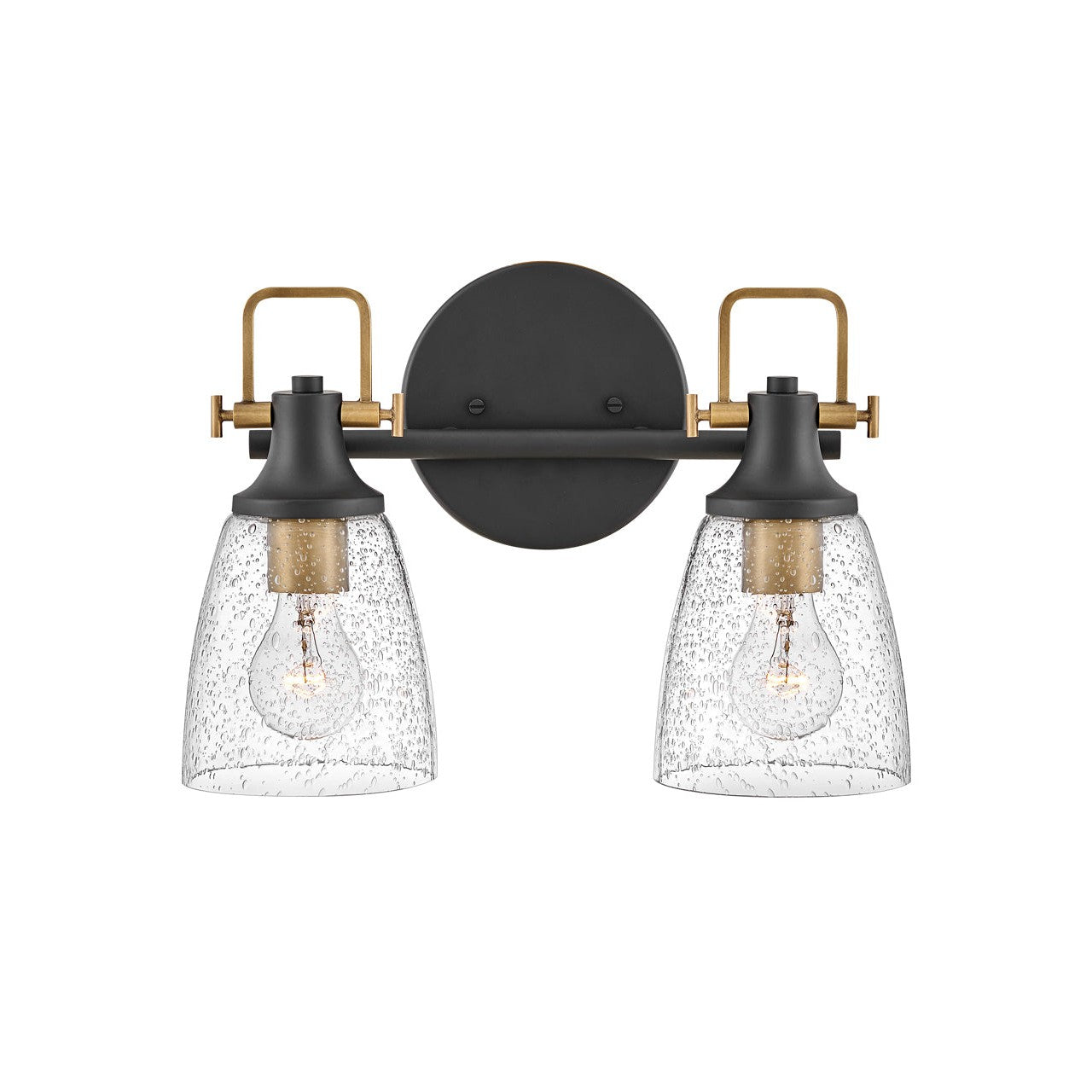 Bath Easton - Two Light Vanity-Hinkley Lighting-HINKLEY-51272BK-Bathroom LightingBlack with Heritage Brass accents-1-France and Son