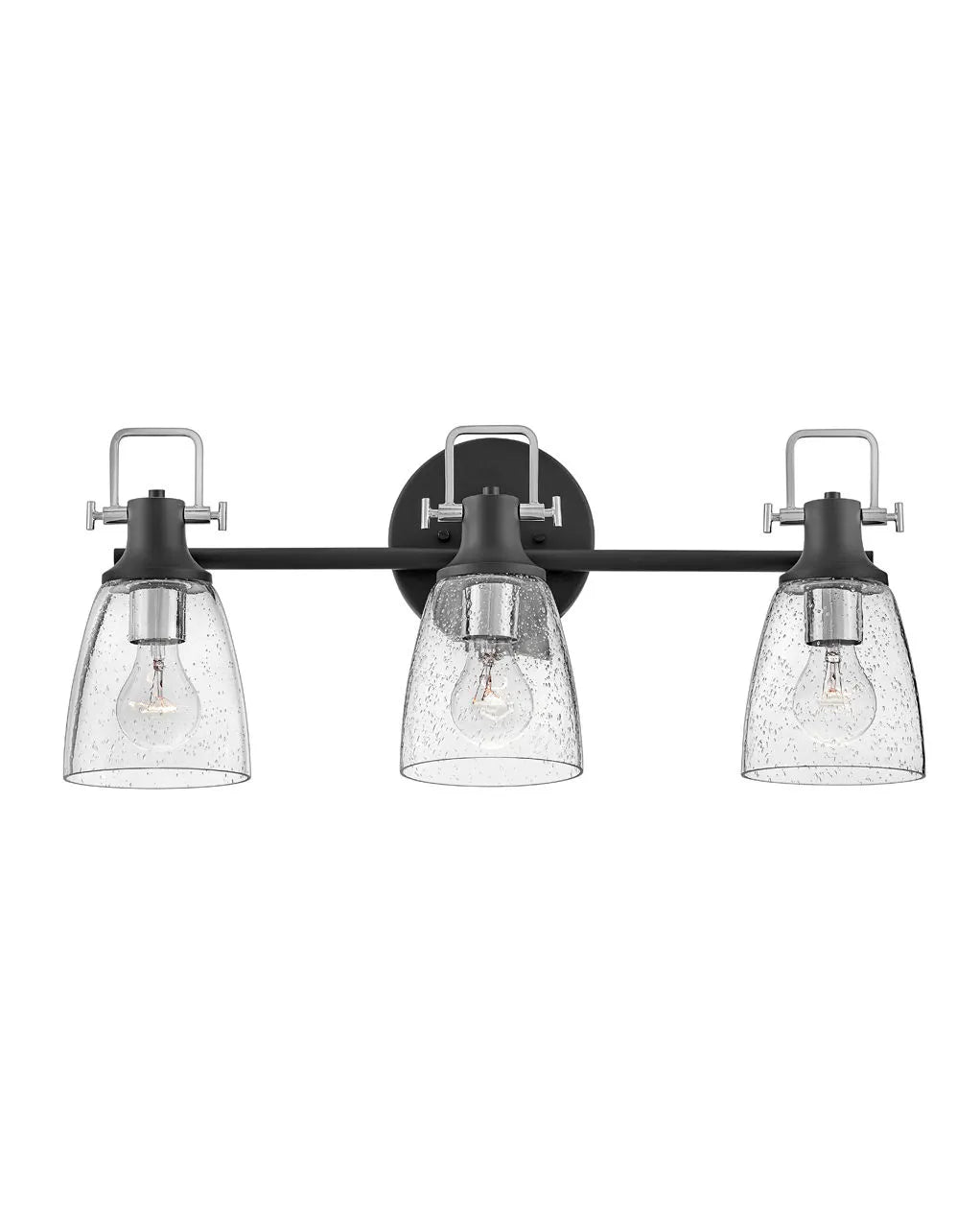 Bath Easton - Three Light Vanity-Hinkley Lighting-HINKLEY-51273BK-CM-Bathroom LightingBlack with Chrome accents-3-France and Son