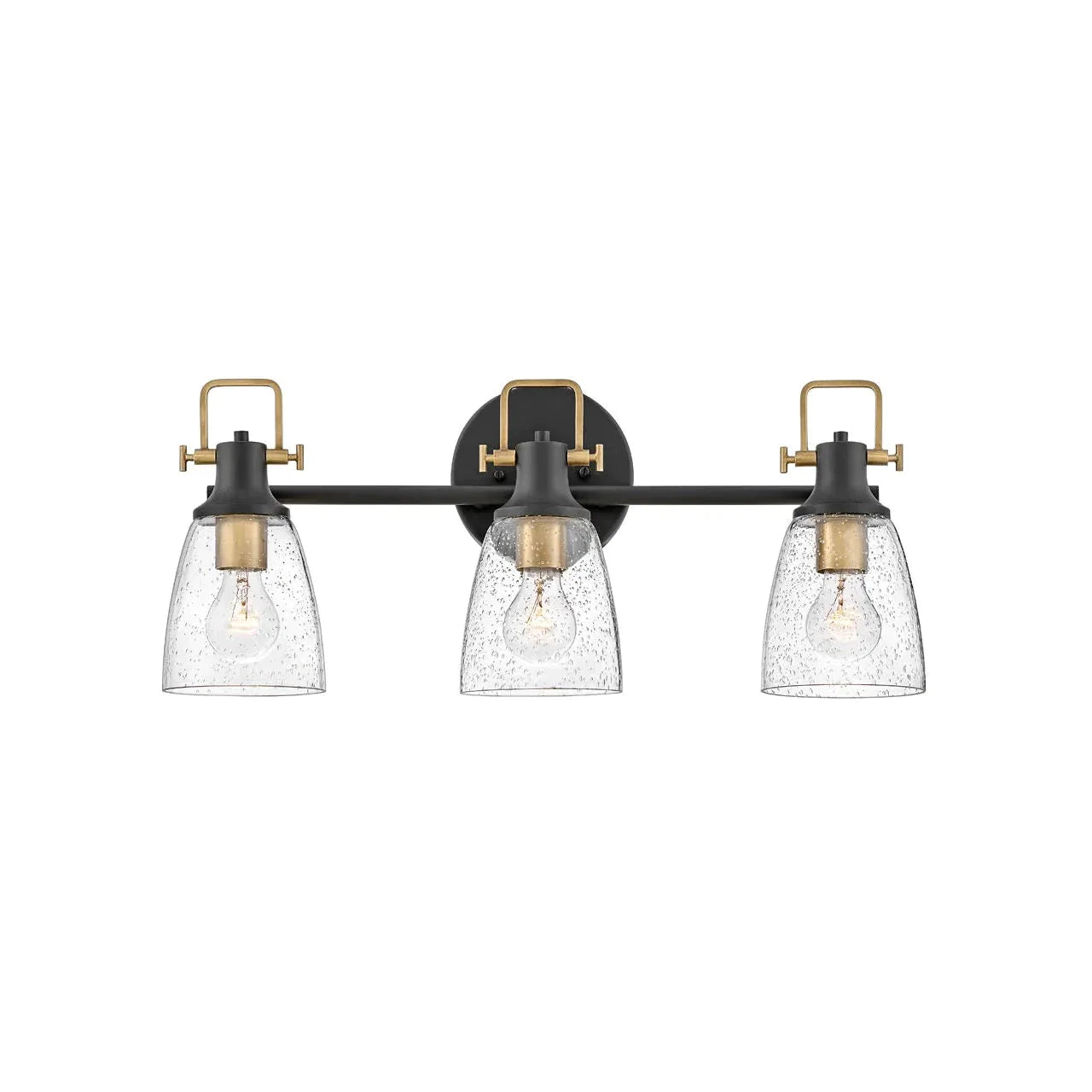 Bath Easton - Three Light Vanity-Hinkley Lighting-HINKLEY-51273BK-Bathroom LightingBlack with Heritage Brass accents/NON LED-1-France and Son