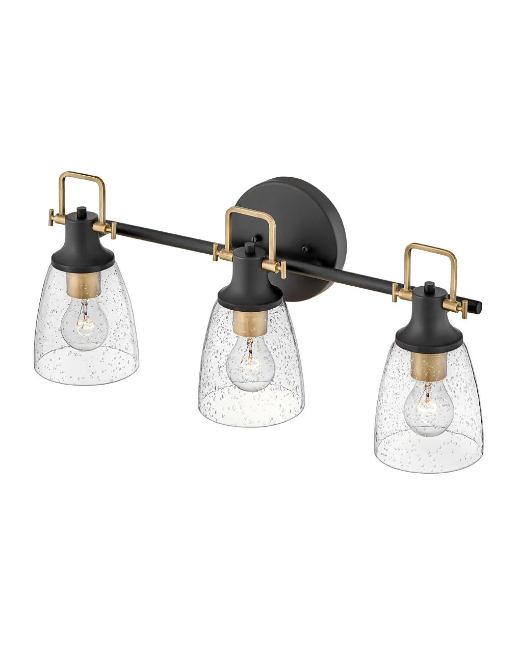 Bath Easton - Three Light Vanity-Hinkley Lighting-HINKLEY-51273BK-Bathroom LightingBlack with Heritage Brass accents/NON LED-2-France and Son