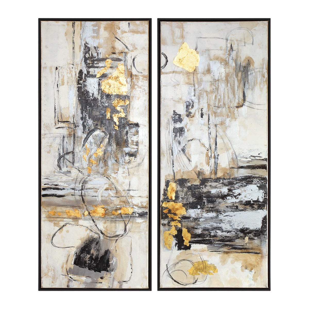 Life Scenes Abstract Art S/2-Uttermost-UTTM-51302-Wall Art-1-France and Son