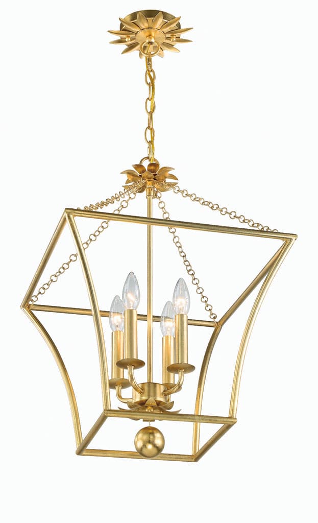 Broche 3 Light Lantern-Crystorama Lighting Company-CRYSTO-514-GA-Chandeliers-3-France and Son