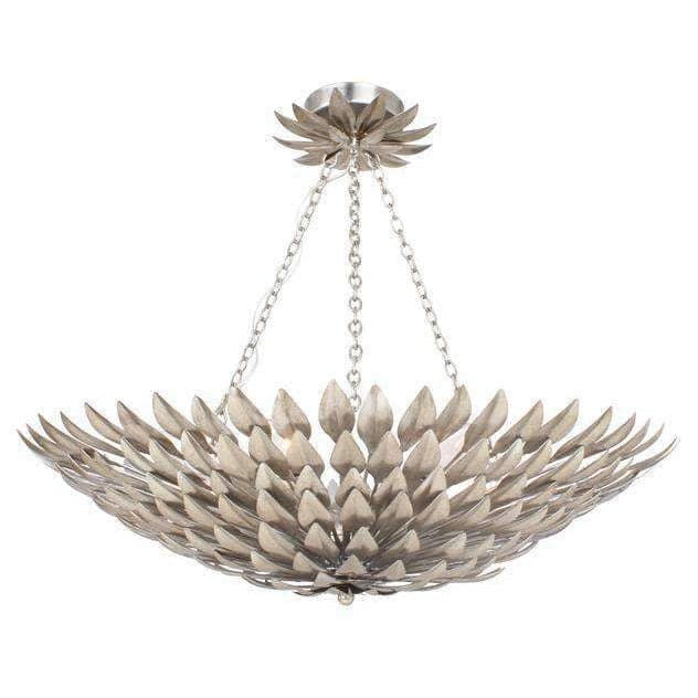 Broche 6 Light Semi-Flush II-Crystorama Lighting Company-CRYSTO-517-SA_CEILING-Flush MountsAntique Silver-2-France and Son