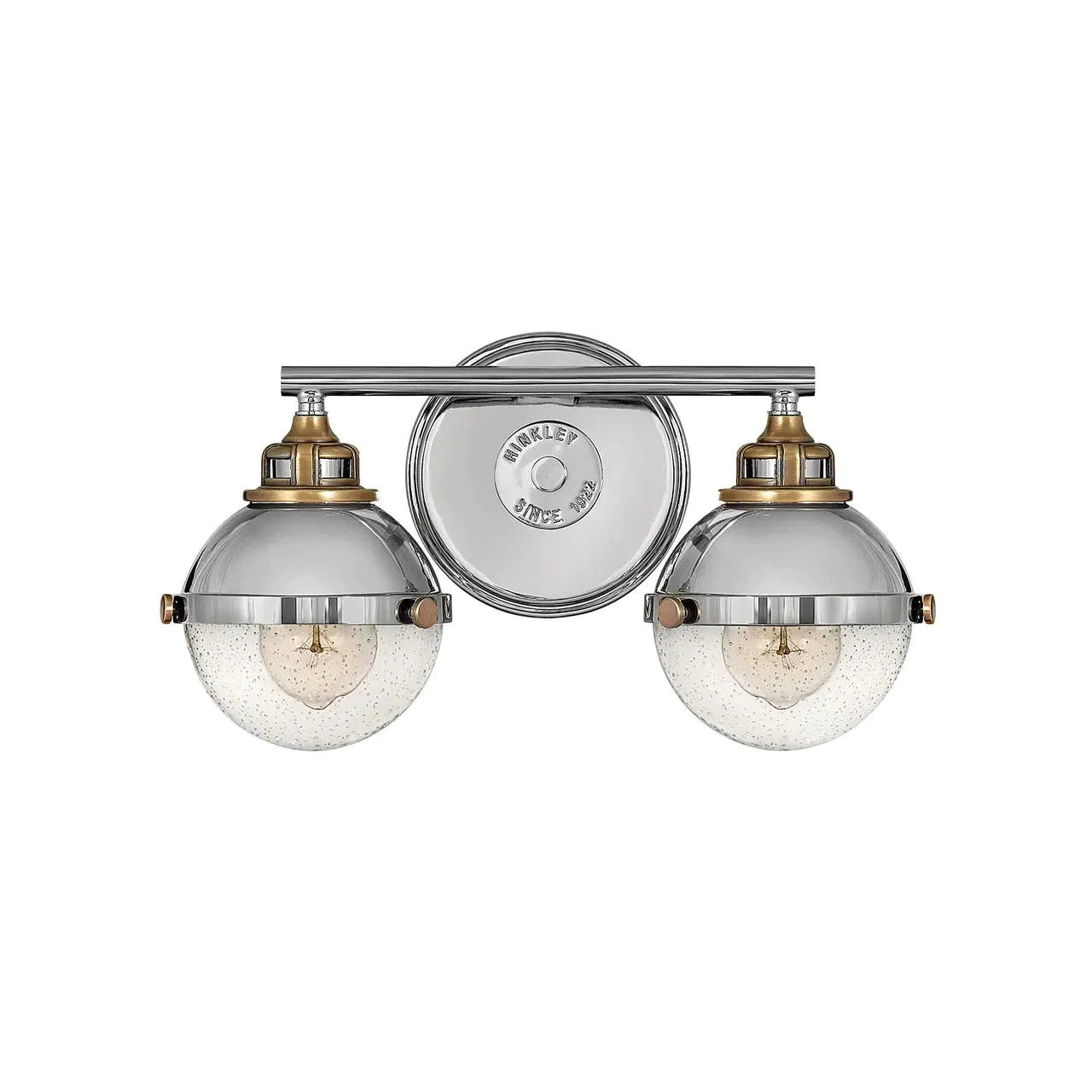 Bath Fletcher -Two Light Vanity-Hinkley Lighting-HINKLEY-5172PN-Bathroom LightingPolished Nickel with Heritage Brass accents-1-France and Son