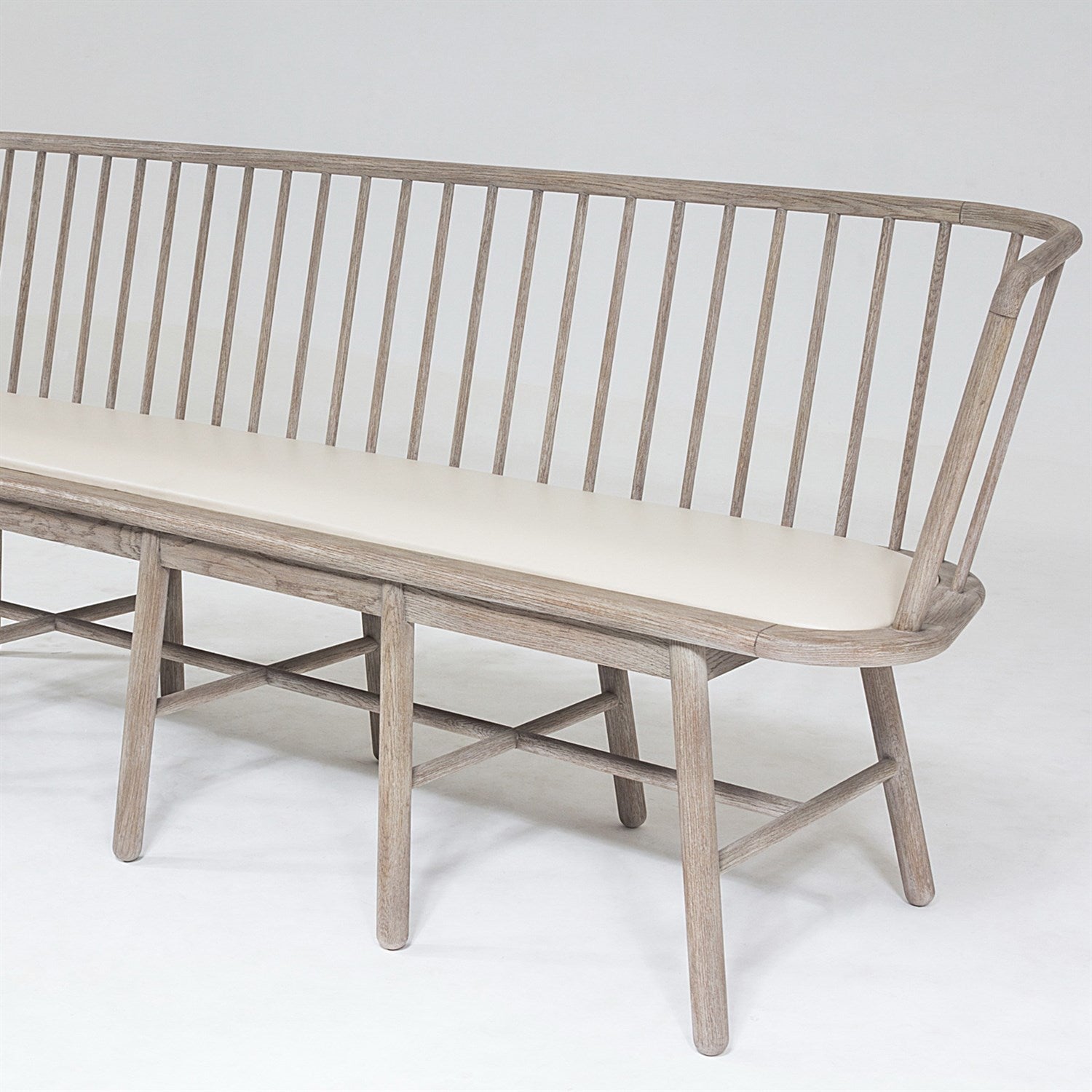 Spindle Long Bench-Global Views-GVSA-7.20205-BenchesGrey Leather-6-France and Son