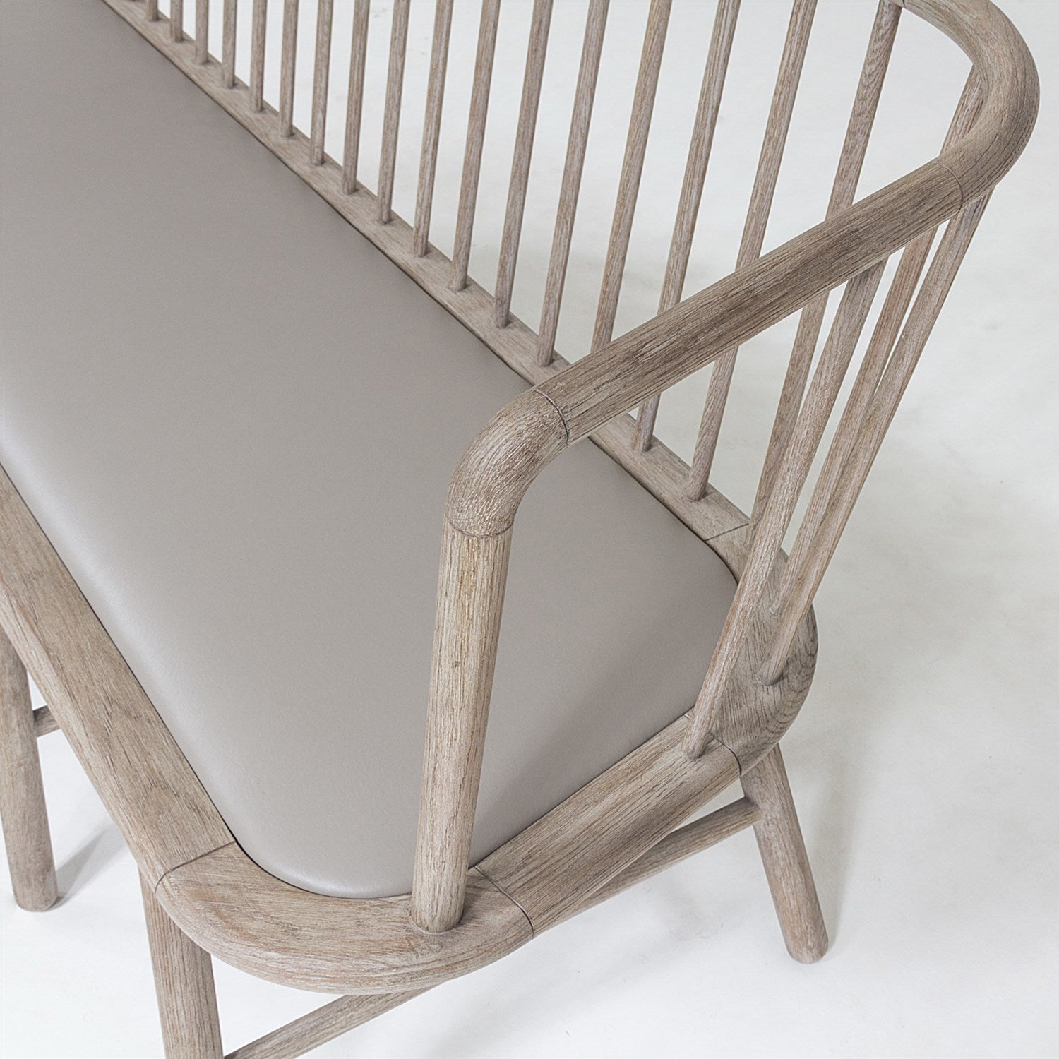 Spindle Long Bench-Global Views-GVSA-7.20205-BenchesGrey Leather-4-France and Son