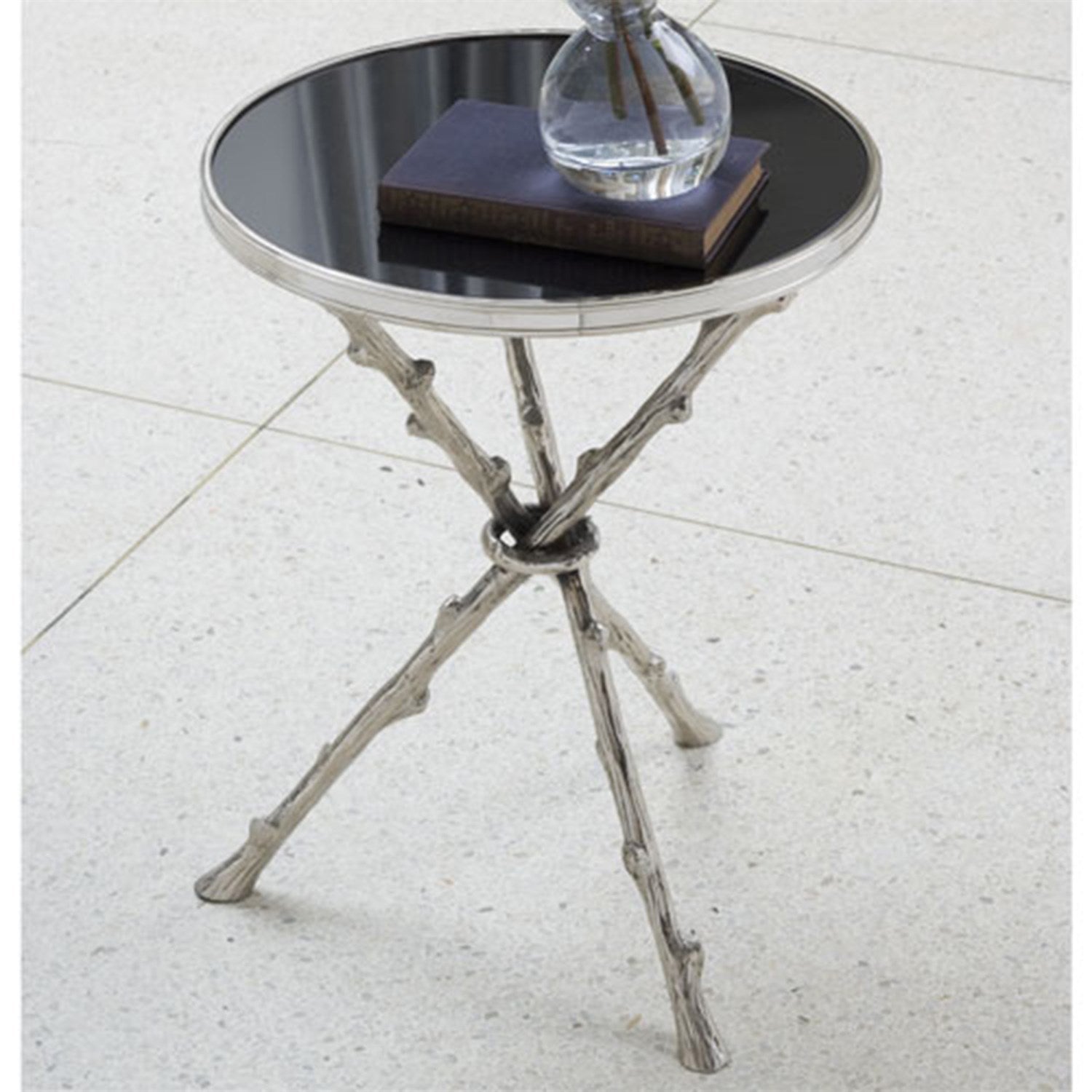 Twig Table - Nickel/Black Granite-Global Views-GVSA-8977-Side Tables-2-France and Son