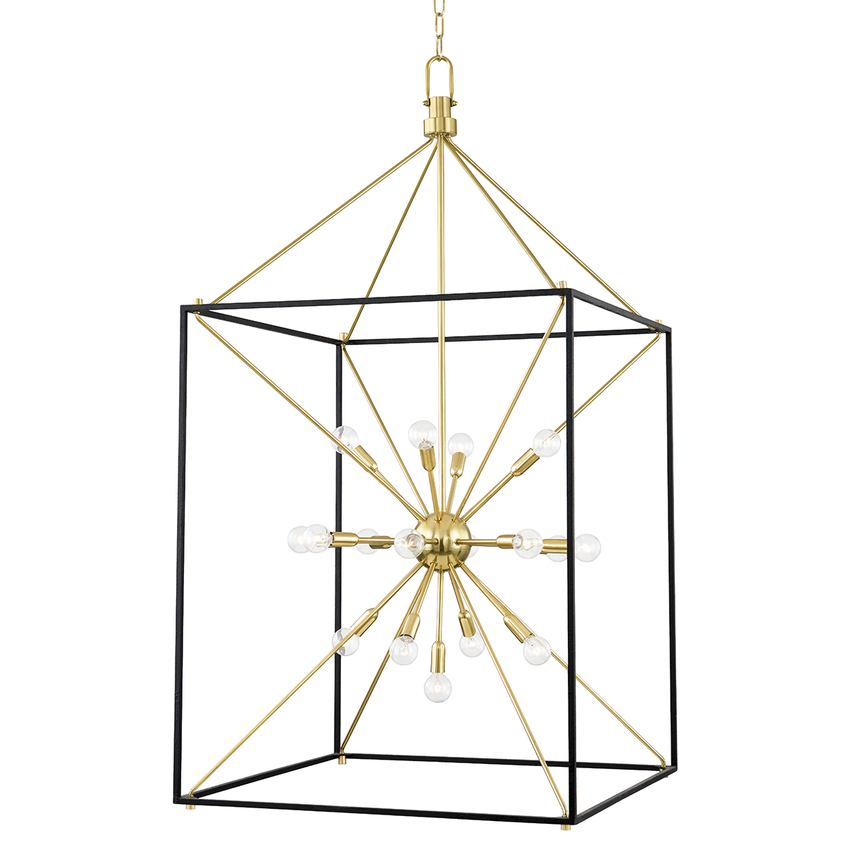 Glendale 25 Light Chandelier-Hudson Valley-HVL-8927-AGB/BK-ChandeliersAged Brass/Black-1-France and Son