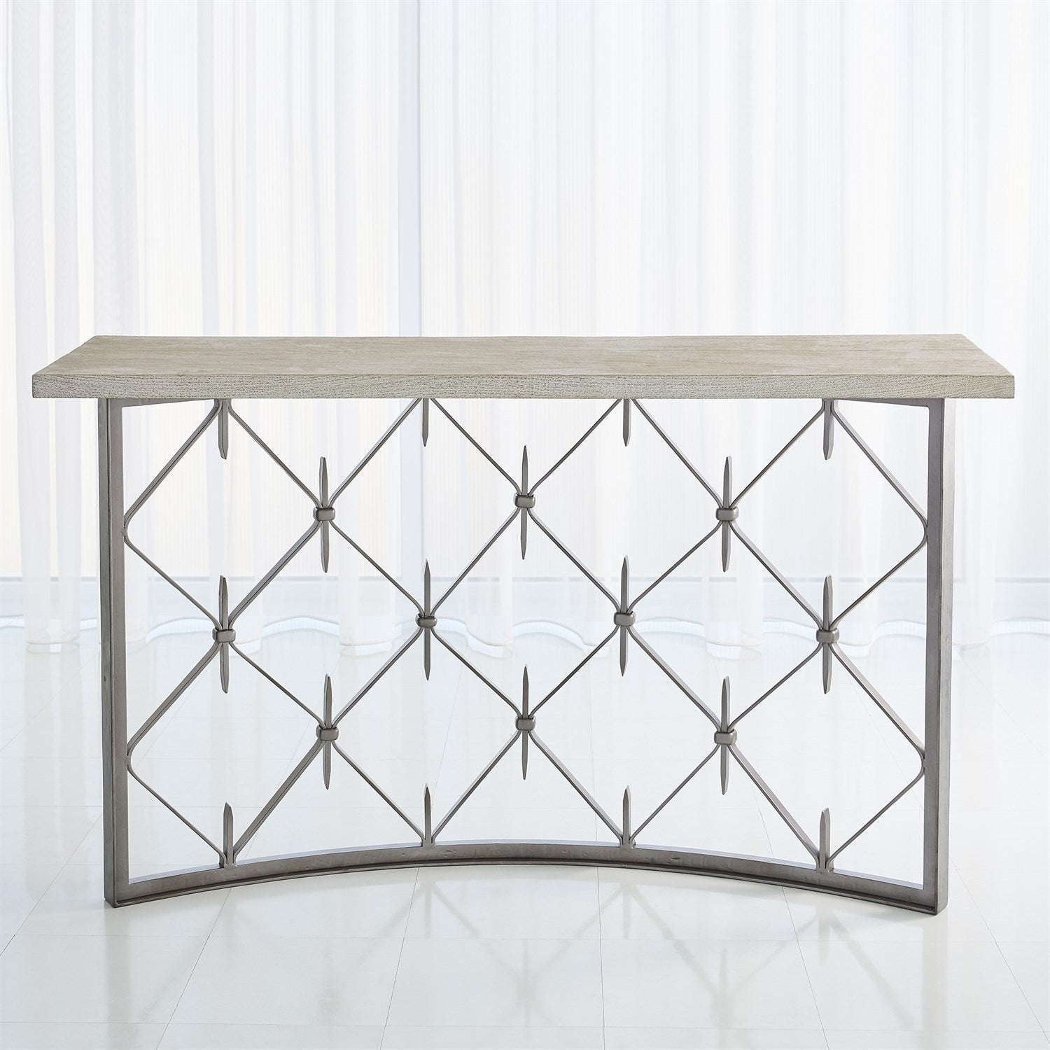 Sidney Console-Natural Iron w/Wood Plank-Global Views-GVSA-7.91023-Console Tables-3-France and Son