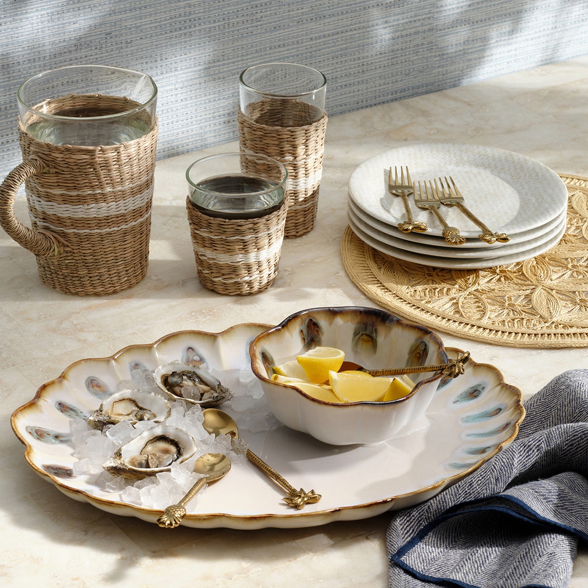 Amoria Almond/Sage Pasta/Cereal Bowl Stoneware Pack/4