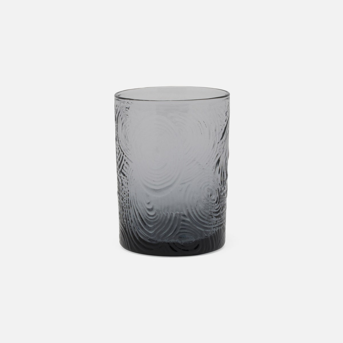 Alyse Charcoal Gray Tumbler Glass Hand Blown Pack/6