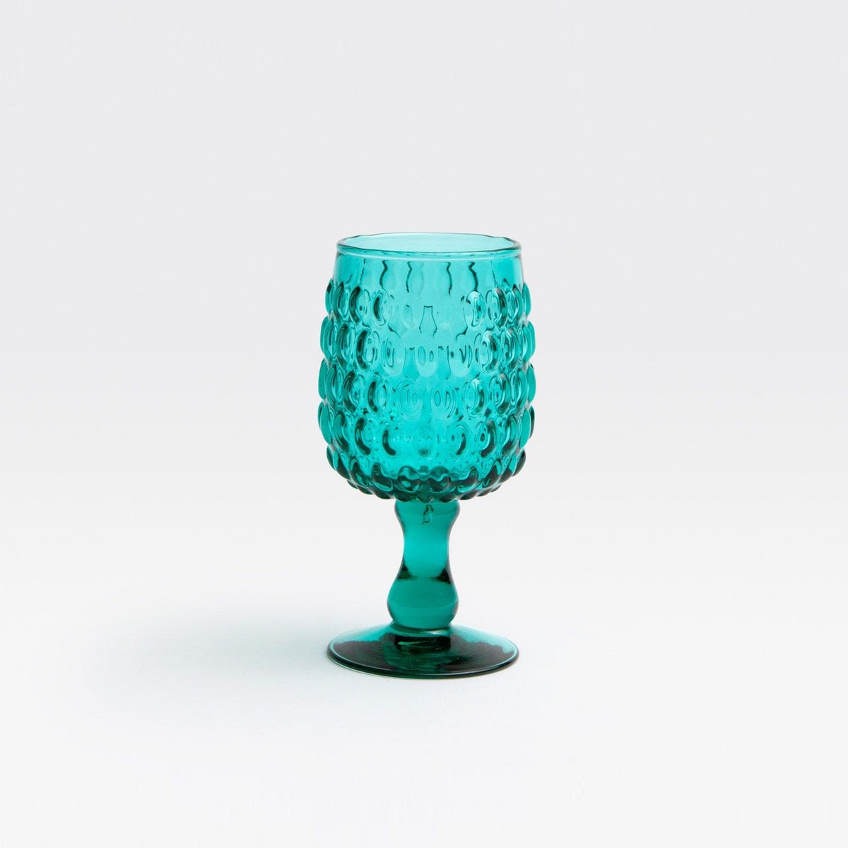 Claire Teal Wine Glass Hand Blown Pack/6