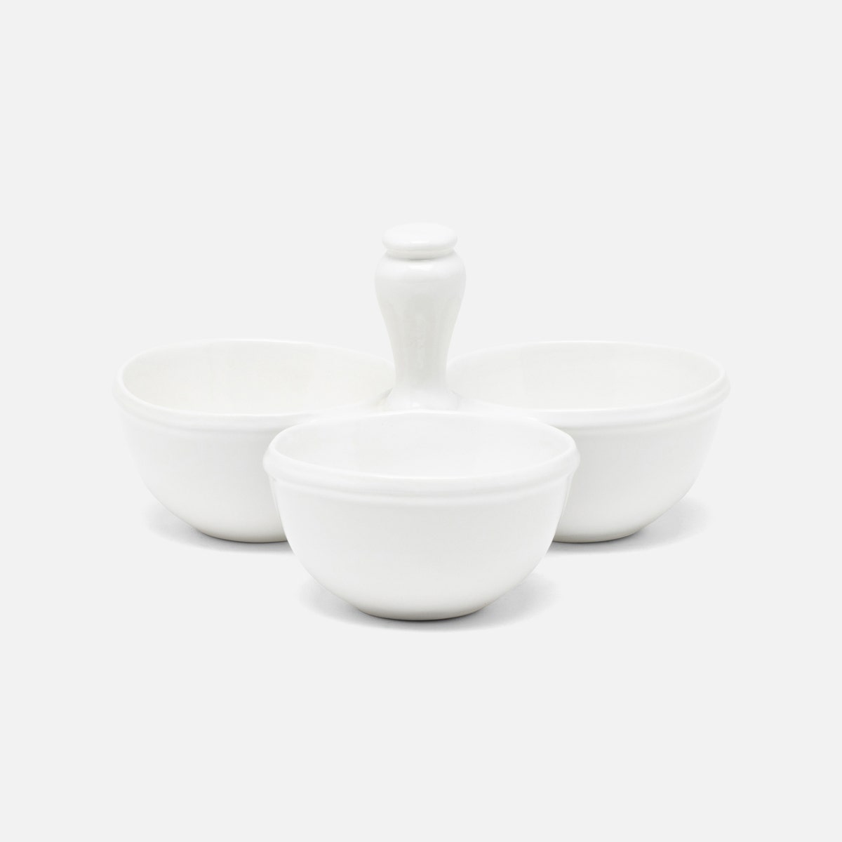 Ariana White Snack Bowl Triple Stoneware