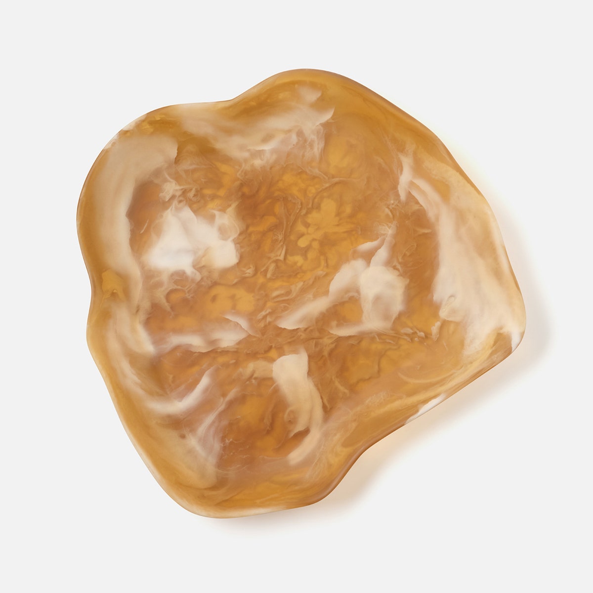 Beatrix Amber Swirled Serving Tray Extra Large Resin