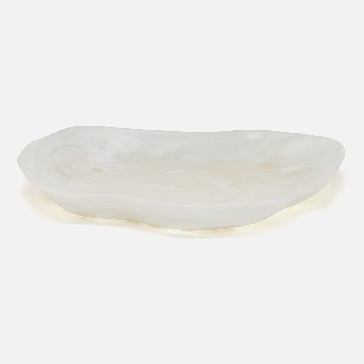 Beatrix White Swirled Serving Tray Extra Large Resin