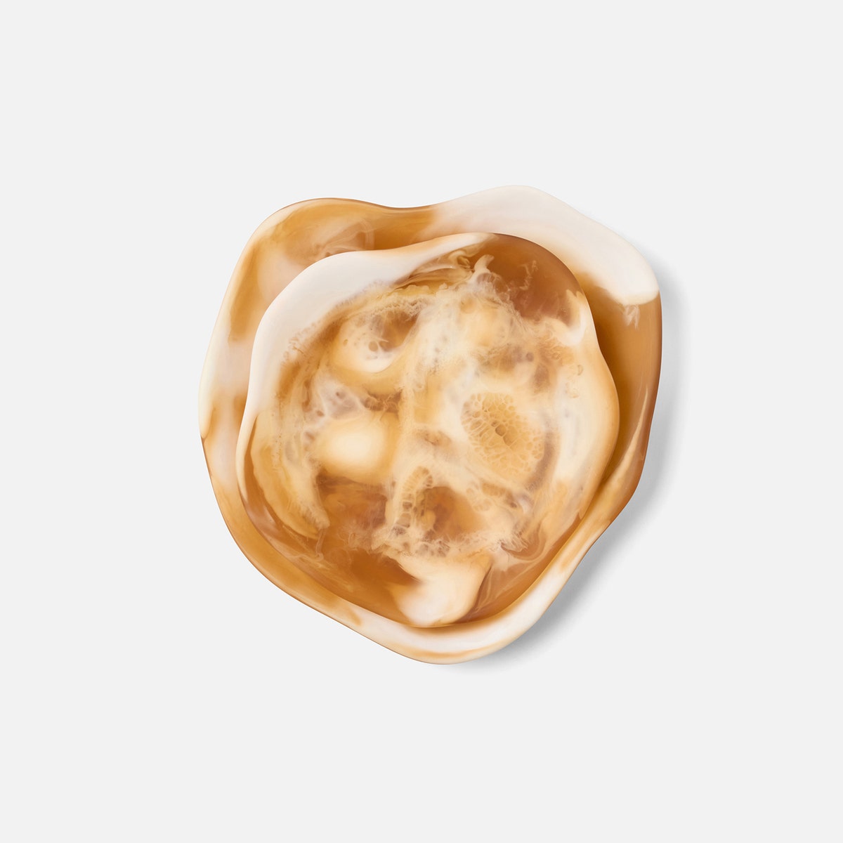 Beatrix Amber Swirled Serving Trays Resin Set/2